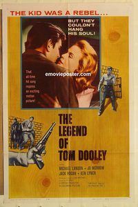 a766 LEGEND OF TOM DOOLEY one-sheet movie poster '59 Michael Landon