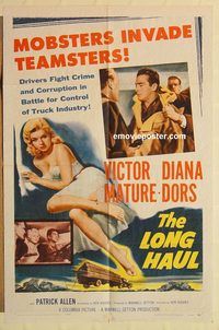 a771 LONG HAUL one-sheet movie poster '57 Mature, super sexy Diana Dors!