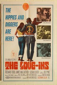 a775 LOVE-INS one-sheet movie poster '67 wild hippies & diggers sex!