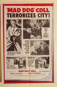 a778 MAD DOG COLL one-sheet movie poster '61 John Chandler, Doubleday