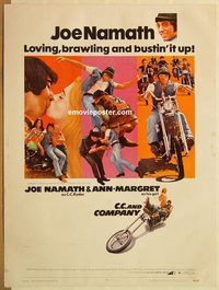 d562 CC & COMPANY 30x40 movie poster '70 Joe Namath, biker gang!