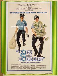 d563 COPS & ROBBERS homemade 30x40 movie poster '73 Cliff Gorman