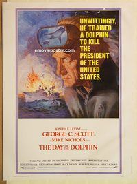 d565 DAY OF THE DOLPHIN 30x40 movie poster '73 George C. Scott