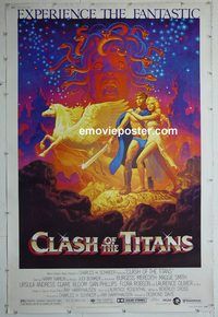 d328 CLASH OF THE TITANS 40x60 movie poster '81 Ray Harryhausen