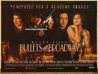 d370 BULLETS OVER BROADWAY DS British quad movie poster '94 John Cusack