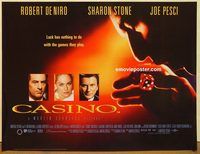 d375 CASINO British quad movie poster '95 Robert De Niro, Sharon Stone