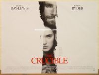 d390 CRUCIBLE British quad movie poster '96 Daniel Day-Lewis, Ryder