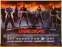 d393 DAREDEVIL British quad movie poster '03 Ben Affleck, Garner