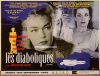 d397 DIABOLIQUE British quad movie poster R95 Signoret, Clouzot