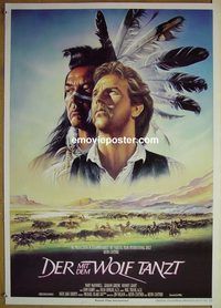 d118 DANCES WITH WOLVES German movie poster '90 Kevin Costner