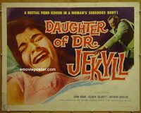 d086 DAUGHTER OF DR JEKYLL style B half-sheet movie poster '57 John Agar