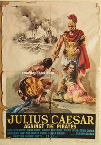 d105 CAESAR AGAINST THE PIRATES Italian/English export one-sheet movie poster '62