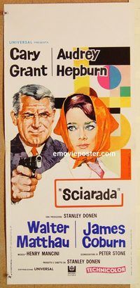 d217 CHARADE Italian locandina movie poster R69 Cary Grant, Hepburn