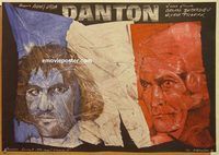 d131 DANTON Polish movie poster '82 Andrzej Wajda, Pagowski art!