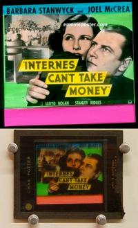 g101 INTERNES CAN'T TAKE MONEY movie glass lantern slide '37 Stanwyck