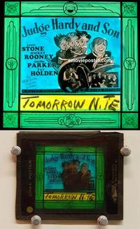 g125 JUDGE HARDY & SON movie glass lantern slide '39 Mickey Rooney