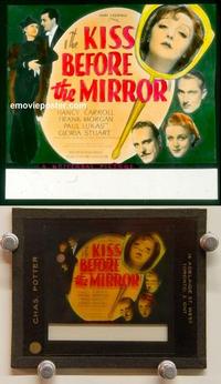 g150 KISS BEFORE THE MIRROR movie glass lantern slide '33 Nancy Carroll