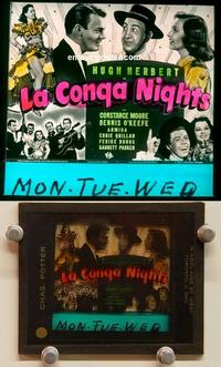 g154 LA CONGA NIGHTS movie glass lantern slide '40 Hugh Herbert