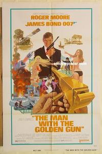 k660 MAN WITH THE GOLDEN GUN west hemi one-sheet movie poster '74 James Bond