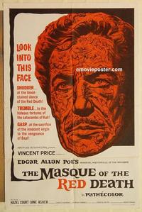 k667 MASQUE OF THE RED DEATH one-sheet movie poster '64 Vincent Price