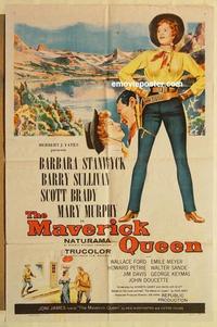 k669 MAVERICK QUEEN one-sheet movie poster '56 Barbara Stanwyck, Sullivan