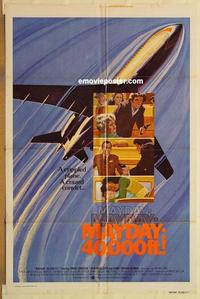 k670 MAYDAY: 40,000 FT! one-sheet movie poster '76 airplane disaster!