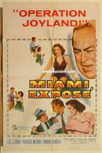 k676 MIAMI EXPOSE one-sheet movie poster '56 Lee J. Cobb, Medina, Florida