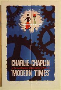 k683 MODERN TIMES one-sheet movie poster R59 classic Charlie Chaplin!