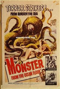 k687 MONSTER FROM THE OCEAN FLOOR one-sheet movie poster '54 great image!