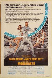 k690 MOONRAKER 'reviews' one-sheet movie poster '79 Moore as James Bond!