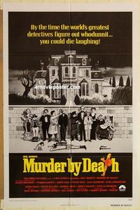 k695 MURDER BY DEATH int'l one-sheet movie poster '76 Peter Falk, Guinness