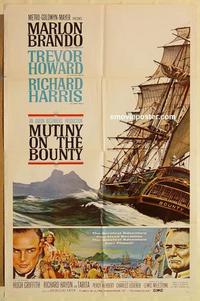 k699 MUTINY ON THE BOUNTY style B one-sheet movie poster '62 Marlon Brando