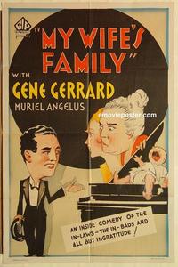 k703 MY WIFE'S FAMILY one-sheet movie poster '31 Gene Gerrard