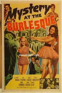 k705 MYSTERY AT THE BURLESQUE one-sheet movie poster '50 Marsh, Pertwee