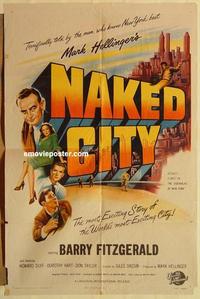 k706 NAKED CITY one-sheet movie poster '47 Jules Dassin, Howard Duff