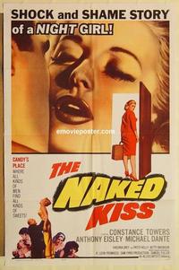 k709 NAKED KISS one-sheet movie poster '64 Sam Fuller, bad girl Towers!