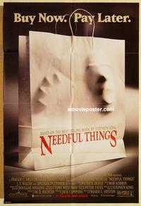 k713 NEEDFUL THINGS advance one-sheet movie poster '93 Max von Sydow