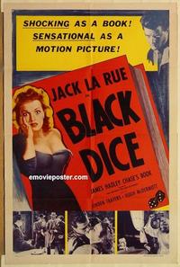 k722 NO ORCHIDS FOR MISS BLANDISH one-sheet movie poster R52 Black Dice!