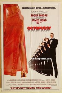 k729 OCTOPUSSY advance one-sheet movie poster '83 Roger Moore as James Bond!