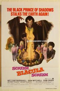 k870 SCREAM BLACULA SCREAM one-sheet movie poster '73 William Marshall