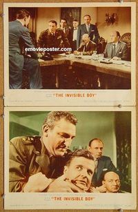 s375 INVISIBLE BOY 2 movie lobby cards '57 Harold Stone, Philip Abbott