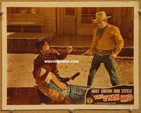 w025 UTAH KID movie lobby card '44 Bob Steele traps bad guys!