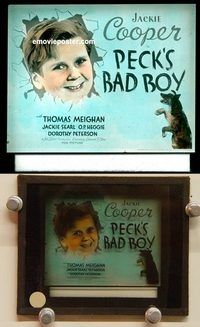 c201 PECK'S BAD BOY glass slide'34 Jackie Cooper & dog!