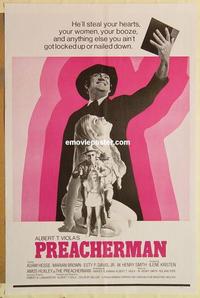 c677 PREACHERMAN one-sheet movie poster '73 law-breakin Pastor of disaster!