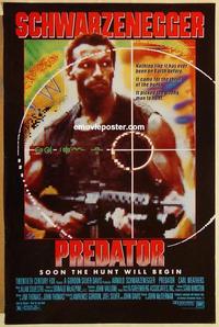 c678 PREDATOR one-sheet movie poster '87 Arnold Schwarzenegger, sci-fi!