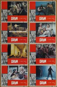 h143 DRUM 8 lobby cards '76 Ken Norton, blaxploitation!