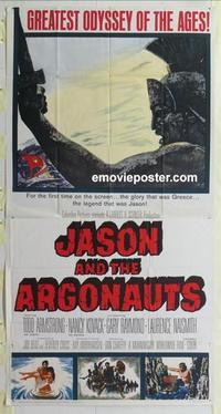 b330 JASON & THE ARGONAUTS three-sheet movie poster '63 Ray Harryhausen