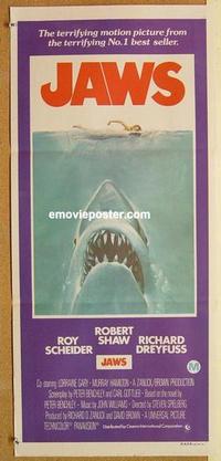 b258 JAWS Aust daybill movie poster '75 Steven Spielberg classic!