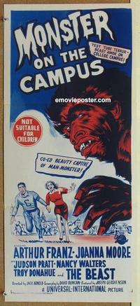 b267 MONSTER ON THE CAMPUS Aust daybill movie poster '58 Jack Arnold