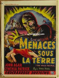 b131 MOLE PEOPLE Belgian movie poster '56 Universal sci-fi horror!